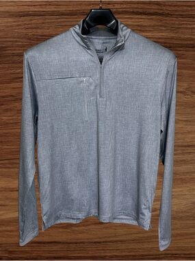 Johnnie-O Men’s Gray Performance 1/4 Zip Pullover. Small